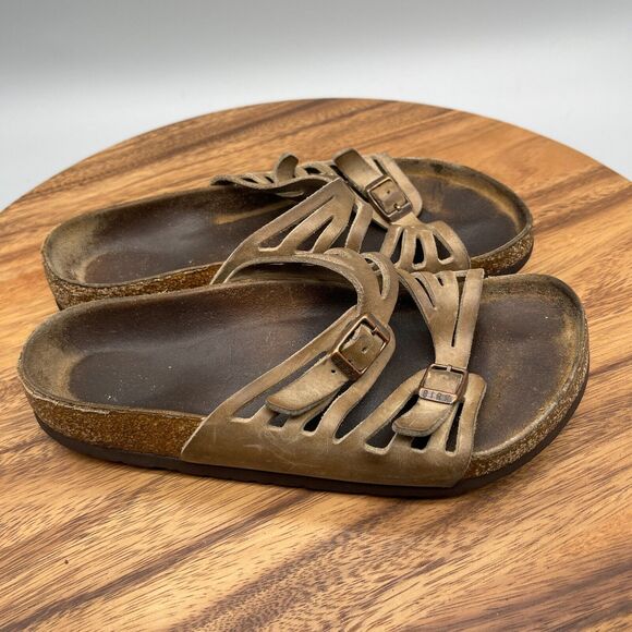 Birkenstock Granada Brown Leather 2 Strap Womens Size 6 / 37 - Picture 1 of 8